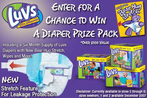 Enter to Win a Luvs Diaper Prize pack valued at over $300